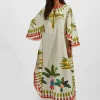 Flying DressPalme Plac&eacute;e in Popeline Cotton