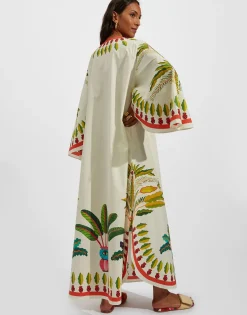 Flying DressPalme Plac&eacute;e in Popeline Cotton