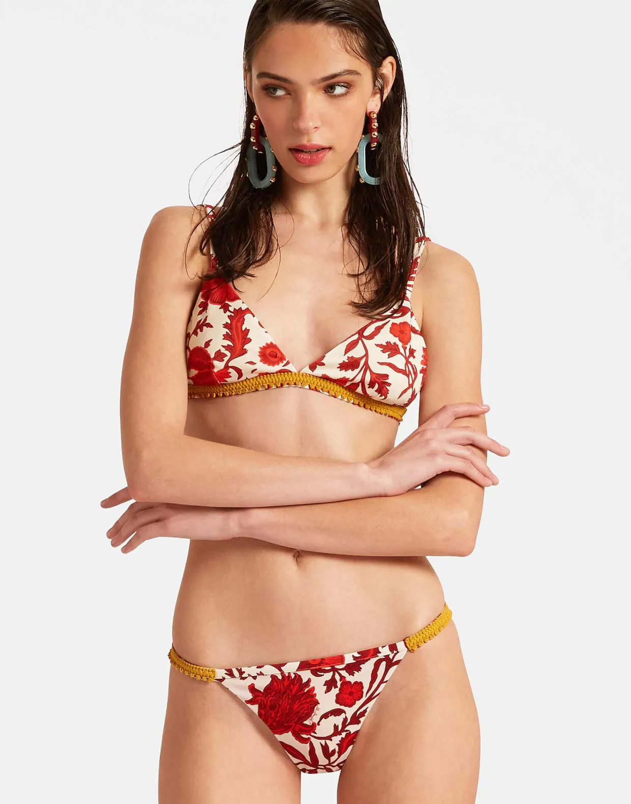 Fonda BottomDragonflower Mini Red in Lycra
