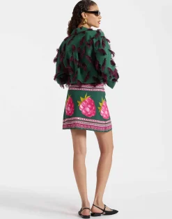 Foulard Mini SkirtLampone Plac&eacute;e Emerald in Envers Satin