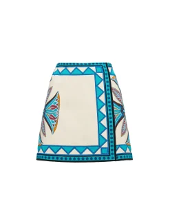 Foulard Mini SkirtLotus Plac&eacute;e Ivory in Stretch Cotton