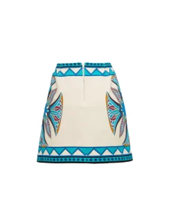 Foulard Mini SkirtLotus Plac&eacute;e Ivory in Stretch Cotton