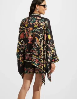 Foulard ShirtBorboni Plac&eacute;e Nero in Twill Silk