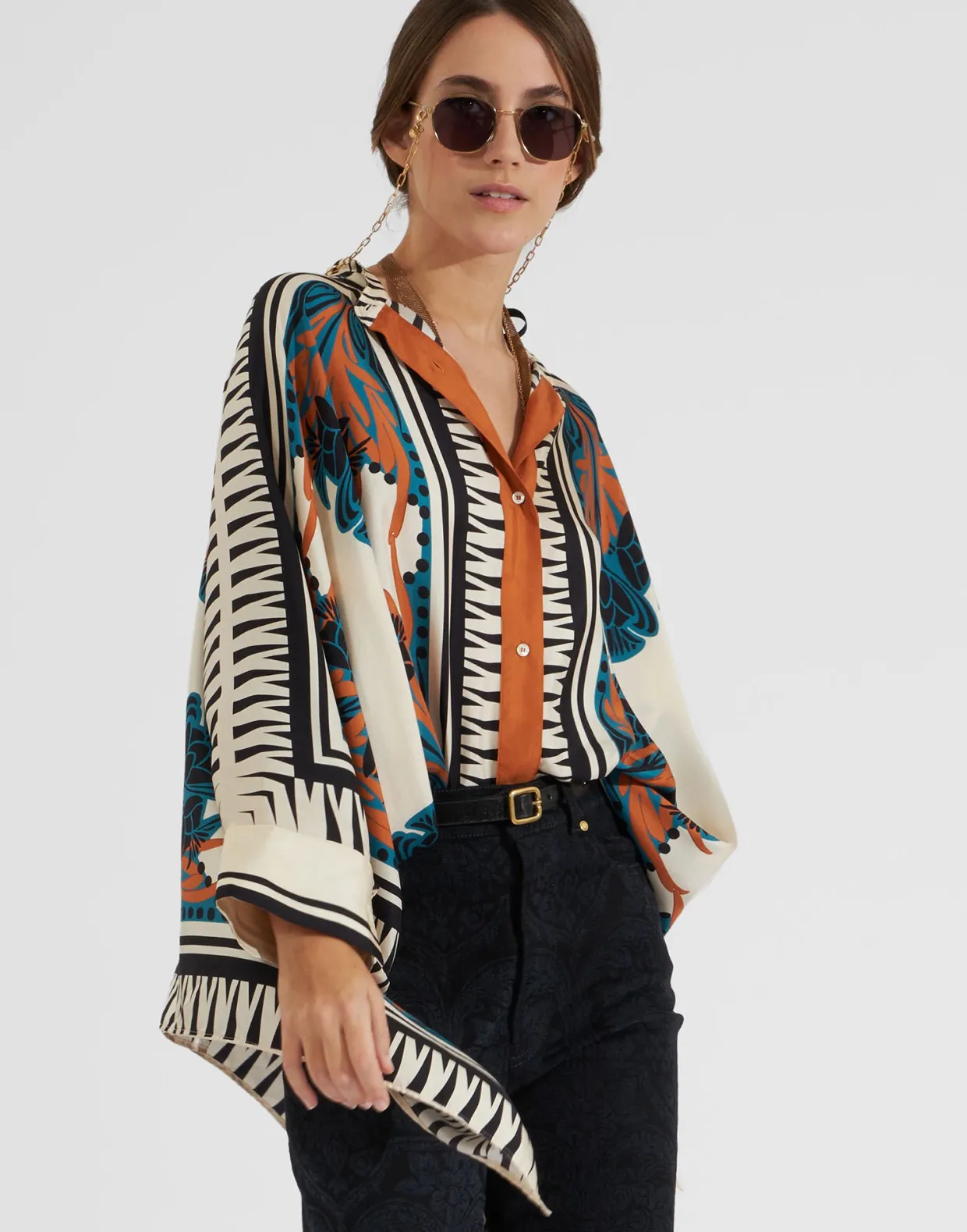 Foulard ShirtFlorence Placée in Silk Twill