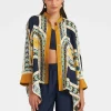 Foulard ShirtMudejar Plac&eacute;e Blue in Silk Twill