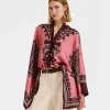 Foulard ShirtOltrarno Plac&eacute;e Pink in Silk Twill