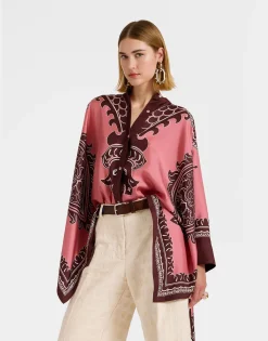 Foulard ShirtOltrarno Plac&eacute;e Pink in Silk Twill