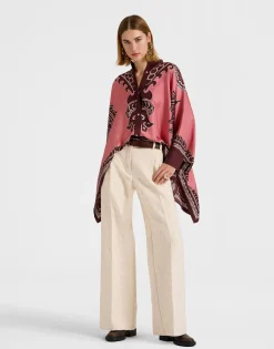 Foulard ShirtOltrarno Plac&eacute;e Pink in Silk Twill