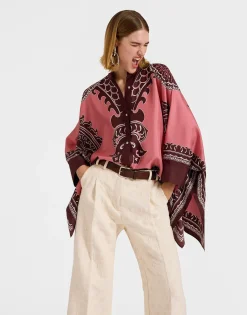 Foulard ShirtOltrarno Plac&eacute;e Pink in Silk Twill