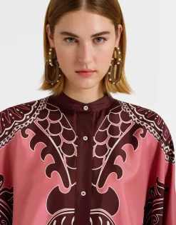 Foulard ShirtOltrarno Plac&eacute;e Pink in Silk Twill