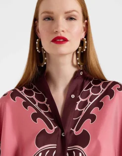Foulard ShirtOltrarno Plac&eacute;e Pink in Silk Twill