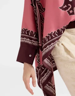 Foulard ShirtOltrarno Plac&eacute;e Pink in Silk Twill