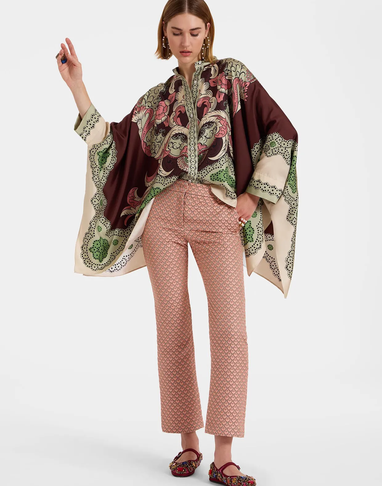 Foulard ShirtPortal Placée Brown in Silk Twill