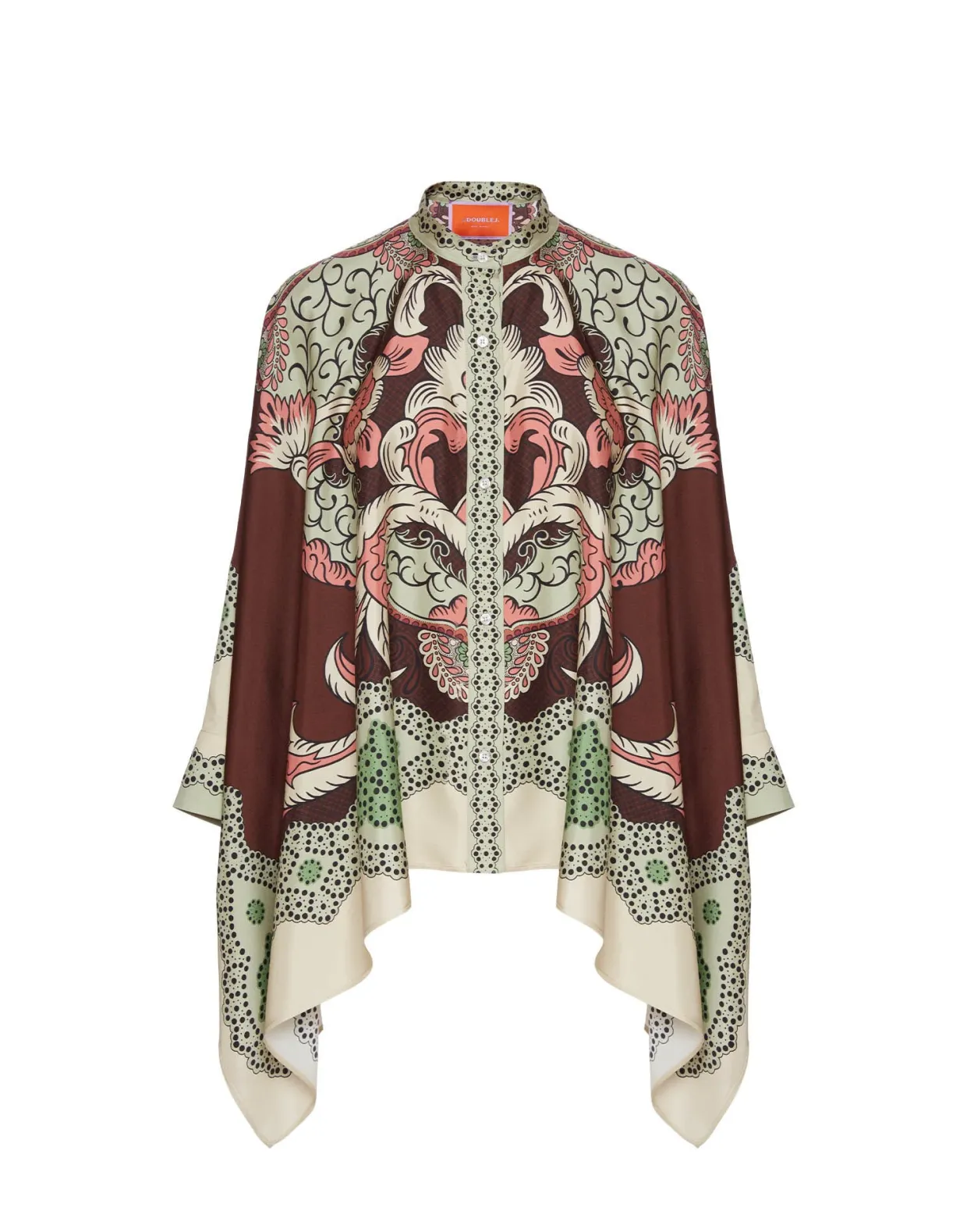 Foulard ShirtPortal Placée Brown in Silk Twill