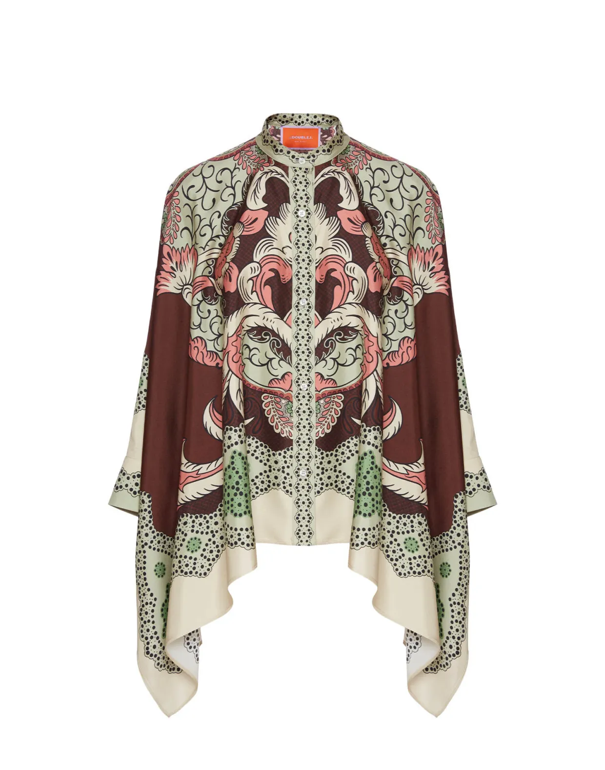 Foulard ShirtPortal Placée Brown in Silk Twill