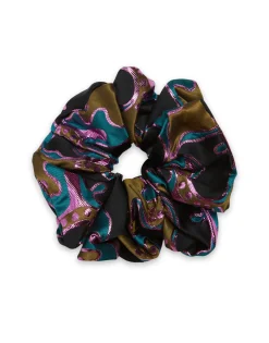 Giga ScrunchieSpritz Blue Petrol in Jacquard