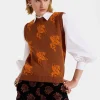 Gryphos GiletBrown in Fleece Jacquard