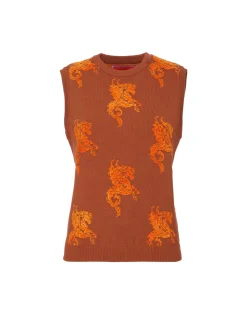 Gryphos GiletBrown in Fleece Jacquard