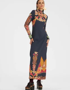Halle DressTotem Plac&eacute;e Blue in Envers Satin