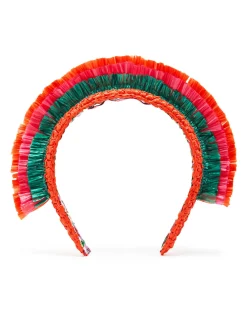 Halo HeadbandSolid Orange in Raffia Crochet