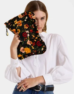 Hand PochetteBotticelli Black in Cotton Velvet