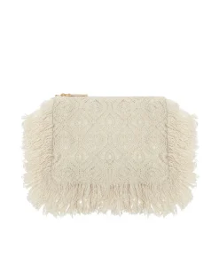 Hand PochettePlaza Cream in Macram&eacute;