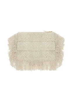 Hand PochettePlaza Cream in Macram&eacute;
