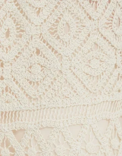 Hand PochettePlaza Cream in Macram&eacute;