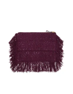 Hand PochettePlaza Purple in Macram&eacute;