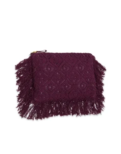 Hand PochettePlaza Purple in Macram&eacute;