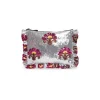 Hand PochetteSilver in Textured Sequins