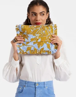 Hand PochetteTangle Light Blue in Printed Lace