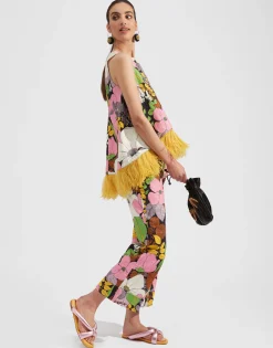 Hendrix PantsBig Flower in Shot Cotton