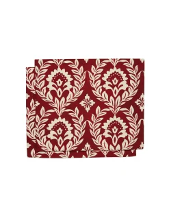 Herringbone Placemat Set of 2Garland Bordeaux in Cotton Chevron