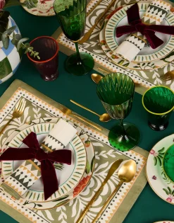Herringbone Placemats Set Of 2Tudor Light Green in Cotton Chevron