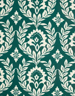 Herringbone RunnerGreen Garland in Cotton Chevron