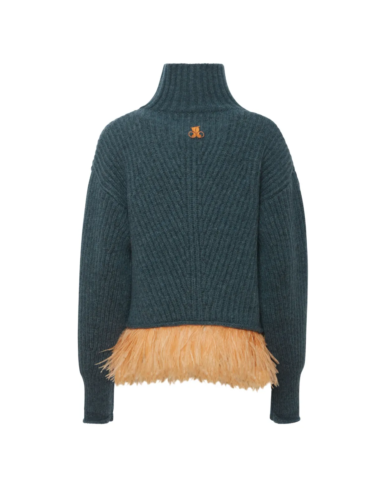 High Kick SweaterBlue in Wool With Feathers