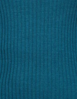 High Kick TopBlue in Ribbed Silk Cashmere With Feathers