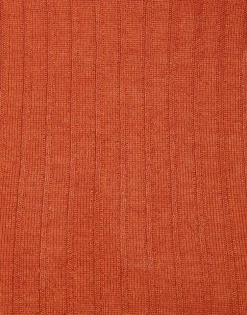 High Kick TopOrange in Ribbed Silk Cashmere With Feathers
