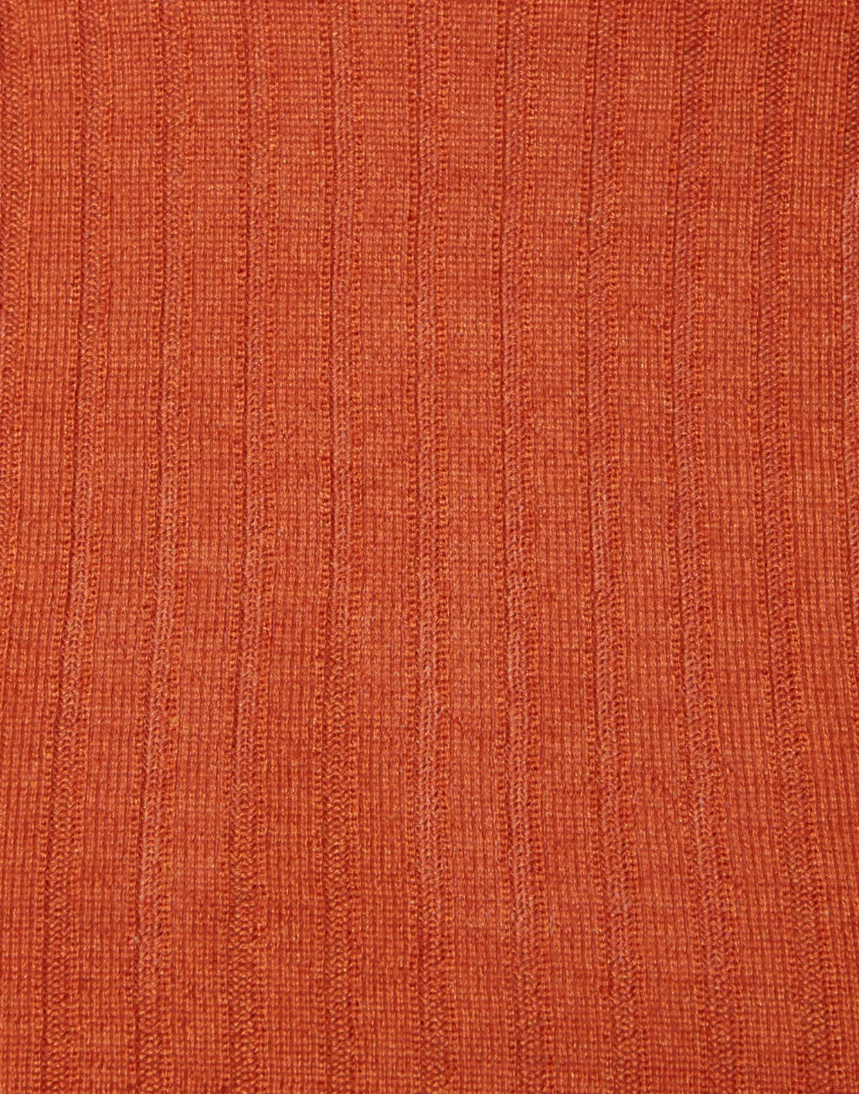 High Kick TopOrange in Ribbed Silk Cashmere With Feathers