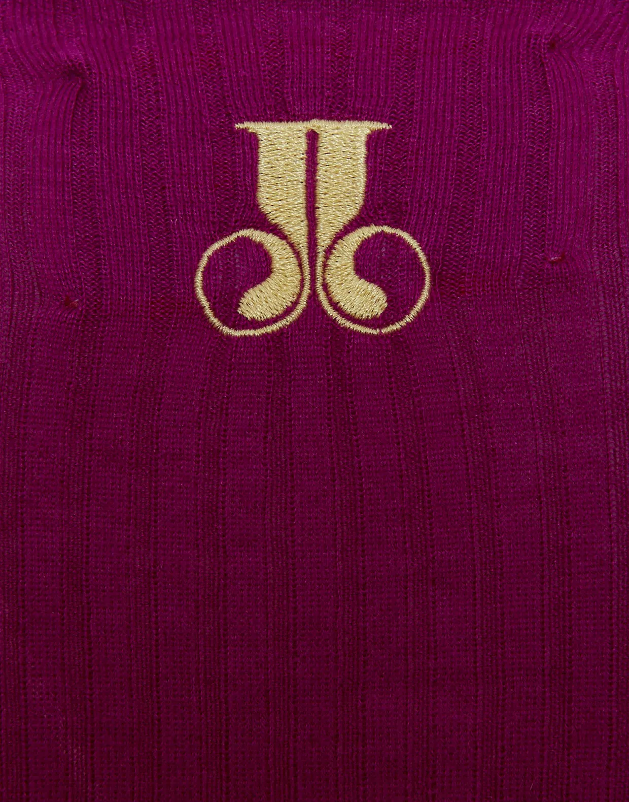 High Kick TopPurple in Ribbed Silk Cashmere With Feathers
