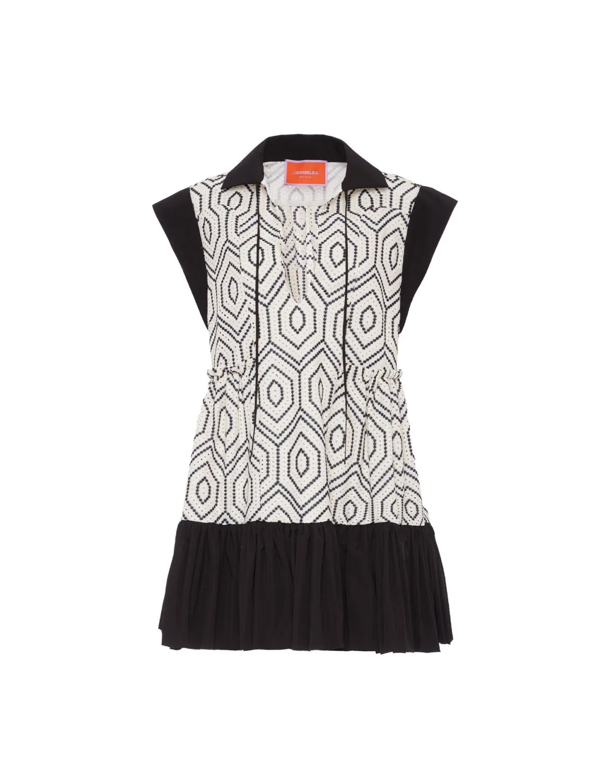Jackie Mini DressSolid Ivory in Cotton Sangallo