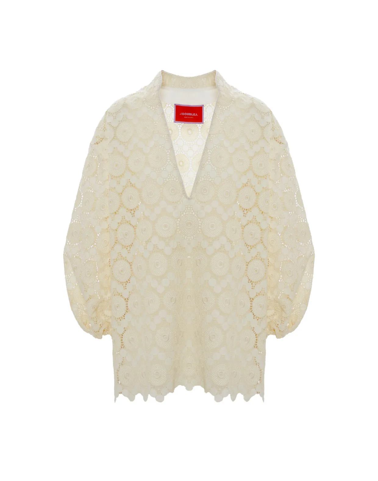 Jackie ShirtEvil Eye Ivory in Macrame