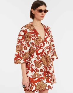 Jackie ShirtReef White in Printed Lace