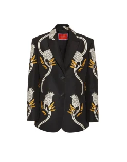 Jones JacketMelograno Black & White in Cady Wool
