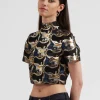Juliet Crop TopSpritz Blu in Jacquard