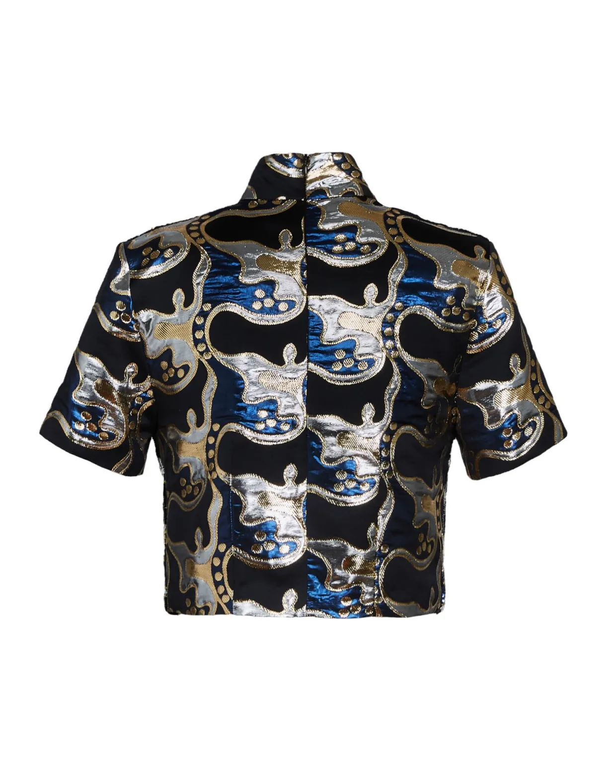 Juliet Crop TopSpritz Blu in Jacquard