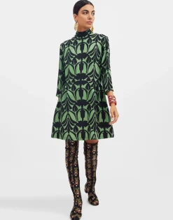 Juliet DressPapyrus Green in Sabl&eacute; Satin
