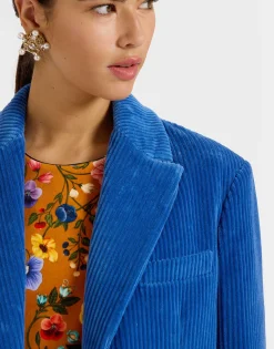 Kelly JacketSolid Light Blue in Velvet Corduroy