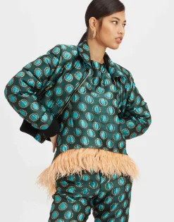 La Comasca Puffer BomberWinter Sun Emerald in Jacquard